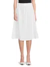 Saks Fifth Avenue Women's 100% Linen A-line Midi Skirt In Tangerine