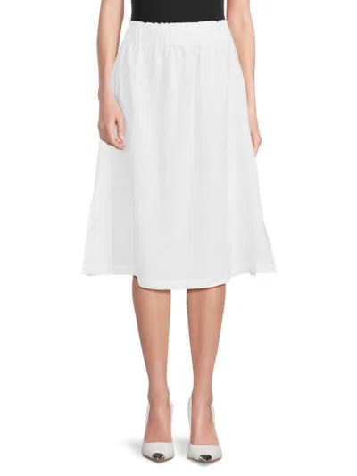 Saks Fifth Avenue Women's 100% Linen A-line Midi Skirt In Tangerine