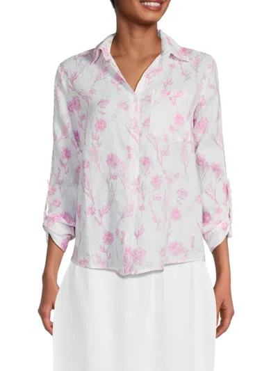 Saks Fifth Avenue Women's Linen Blouse In White