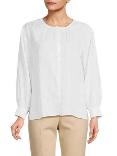 Saks Fifth Avenue Women's 100% Linen Blouse In White