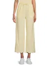 Saks Fifth Avenue Women's Linen Drawstring Scallop-hem Wide-leg Crop Pants