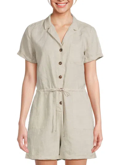 Saks Fifth Avenue Women's Linen Romper In Neutral