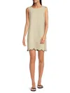 Saks Fifth Avenue Women's Linen Scoop-neck Scallop-hem Minidress