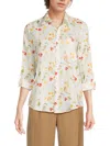 Saks Fifth Avenue Women's 100% Linen Roll-tab Button-down Shirt In Botanical