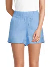 Saks Fifth Avenue Women's 100% Linen Pull-on Shorts In Blue Skies