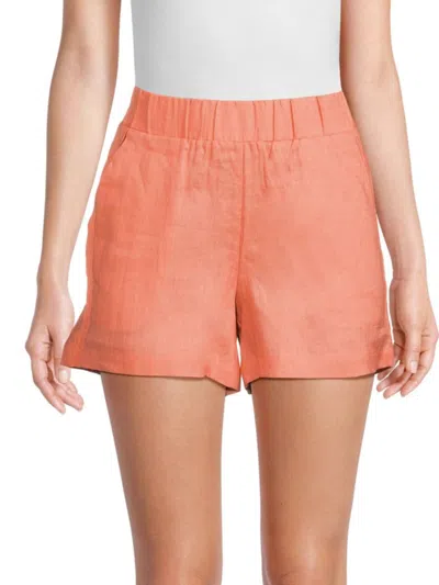 Saks Fifth Avenue Women's 100% Linen Pull-on Shorts In Grapefruit