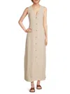 Saks Fifth Avenue Women's Linen Sleeveless Maxi Shirtdress