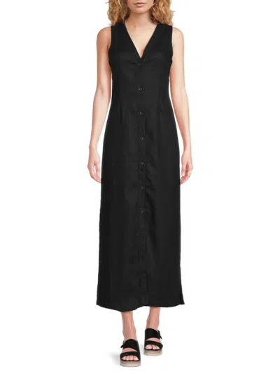 Saks Fifth Avenue Women's Linen Sleeveless Maxi Shirtdress