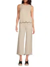 Saks Fifth Avenue Women's Linen Sleeveless Scallop-hem Shell Top