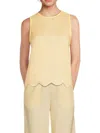 Saks Fifth Avenue Women's Linen Sleeveless Scallop-hem Shell Top