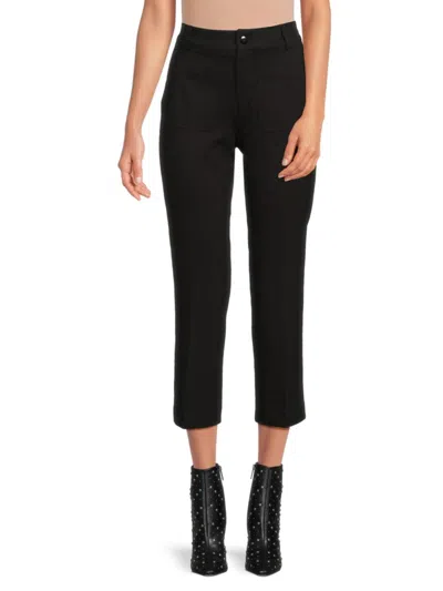Saks Fifth Avenue Women's Lola Flat Front Carpenter Cropped Pants In Black