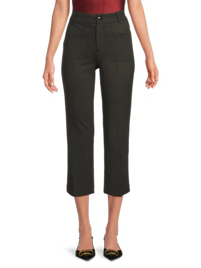 Saks Fifth Avenue Women's Lola Flat Front Carpenter Cropped Pants In Evergreen
