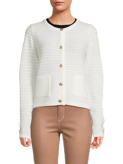 Saks Fifth Avenue Women's Long Sleeve Cardigan In Cannoli Cream