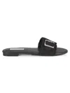Saks Fifth Avenue Women's Lucia Denim Flat Sandals In Black Canvas