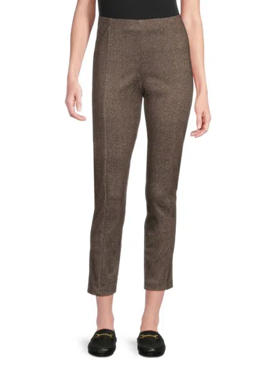 Saks Fifth Avenue Women's Mady Seam-front Cropped Pants In Brown