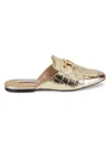 Saks Fifth Avenue Women's Marla Embossed Metallic Mules In Gold Crocodile