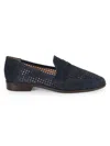 Saks Fifth Avenue Women's Megan Perforated Suede Penny Loafers In Navy