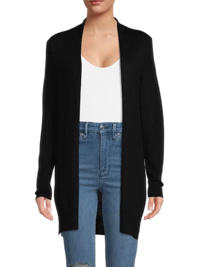 Saks Fifth Avenue Women's Open Front Merino Wool Blend Cardigan In Black