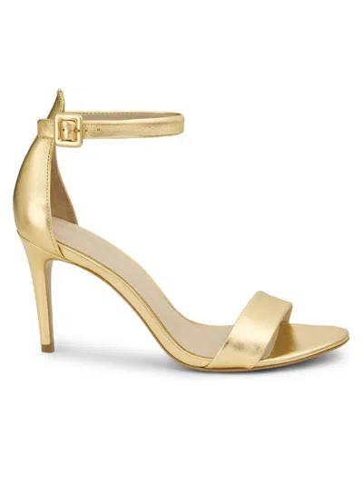 Saks Fifth Avenue Women's Metallic Leather 87mm High-heel Sandals In Gold