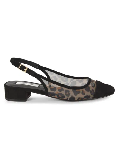 Saks Fifth Avenue Women's Mila 33mm Leopard Print Slingback Pumps In Leopard Mesh