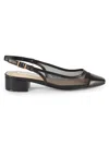 Saks Fifth Avenue Women's Mila Leather Pumps In Black Mesh