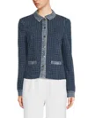 Saks Fifth Avenue Women's Mixed-media Tweed Trucker Jacket In Purple