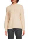 Saks Fifth Avenue Women's Mock Turtleneck Rib-knit Sweater In Neutral