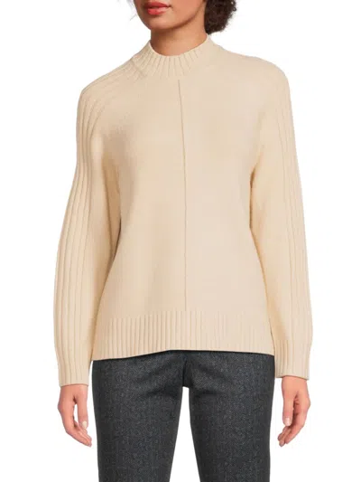 Saks Fifth Avenue Women's Mock Turtleneck Rib-knit Sweater In Neutral