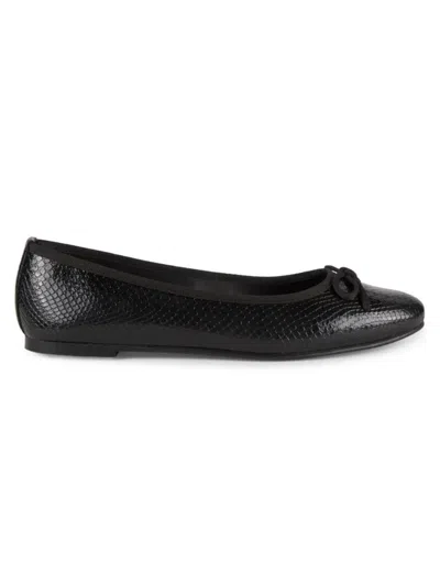 Saks Fifth Avenue Women's Molly Bow Snakeskin Embossed Ballet Flats