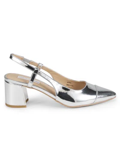 Saks Fifth Avenue Women's Monroe 65mm Metallic Slingback Pumps In Silver