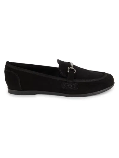 Saks Fifth Avenue Women's Morgan Leather Riding Bit Suede Loafers In Black Suede