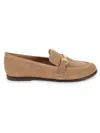 Saks Fifth Avenue Women's Morgan Leather Riding Bit Suede Loafers In Taupe Suede