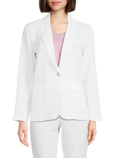 Saks Fifth Avenue Women's Notch Lapel Linen Blazer In White