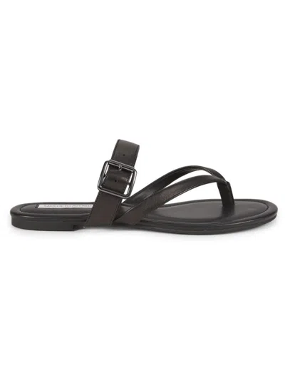 Saks Fifth Avenue Women's Olivia Leather Flat Sandals In Black
