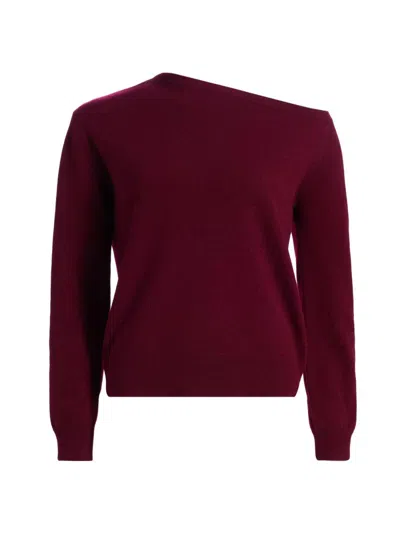 Saks Fifth Avenue Women's One-shoulder Cashmere Sweater In Burgundy