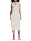 Saks Fifth Avenue Women's Open-knit Sheath Midi-dress In White