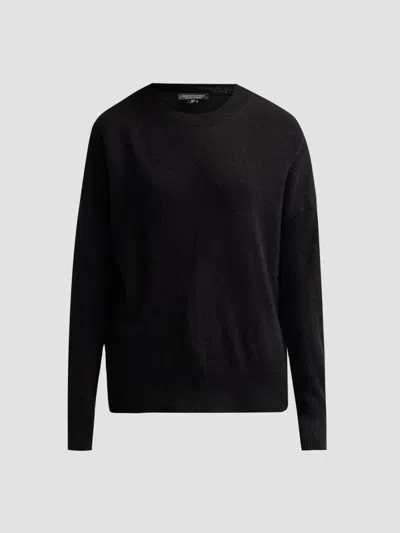 Saks Fifth Avenue Women's Oversized Cashmere Raw-vent Sweater In Black