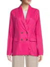 Saks Fifth Avenue Women's Oversized Linen Blend Blazer In Fuchsia Pink