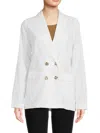 Saks Fifth Avenue Women's Oversized Linen Blend Blazer In White