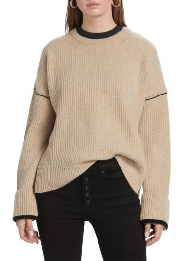 Saks Fifth Avenue Women's Oversized Wool Crewneck Sweater In Mocha