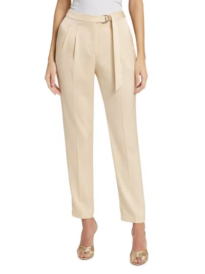 Saks Fifth Avenue Women's Paige Satin Belted Pants In Champagne