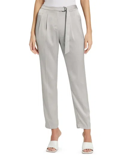 Saks Fifth Avenue Women's Paige Satin Belted Pants In Steel