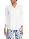 Saks Fifth Avenue Women's 100% Linen Patch Pocket Shirt In White
