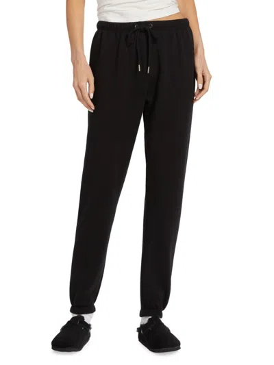 Saks Fifth Avenue Women's Patchwork Fleece Drawstring Jogger Pants In Black