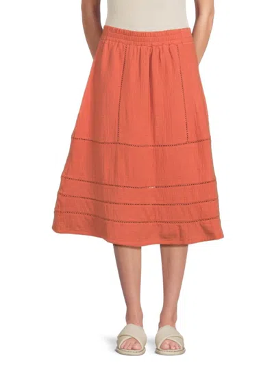 Saks Fifth Avenue Women's Picot Trim A-line Midi Skirt In Bay Leaf
