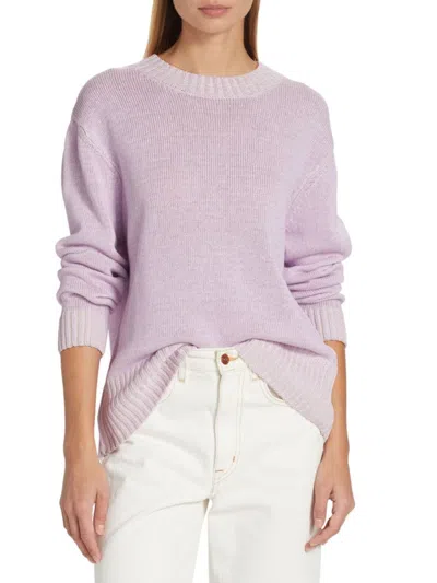 Saks Fifth Avenue Women's Plaited Crewneck Sweater In Purple