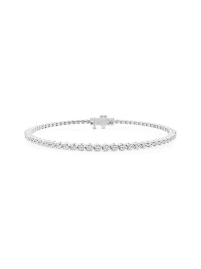 Saks Fifth Avenue Women's Platinum & Lab-grown Diamond 3-prong Tennis Bracelet In 2 Tcw