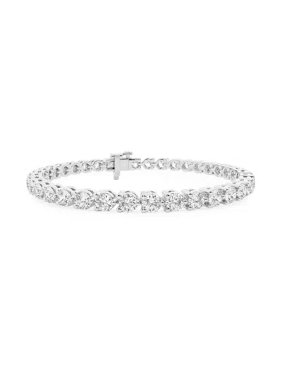 Saks Fifth Avenue Women's Platinum & Lab-grown Diamond 3-prong Tennis Bracelet In 7 Tcw