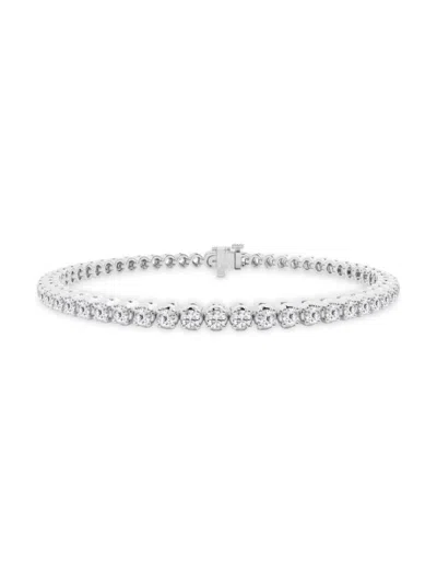 Saks Fifth Avenue Women's Platinum & Lab-grown Diamond 4-prong Tennis Bracelet In 3 Tcw