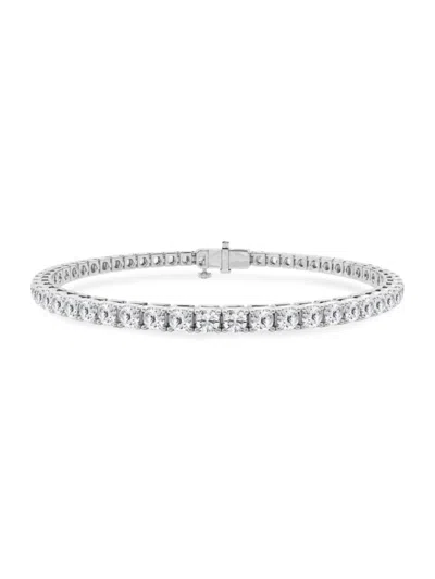 Saks Fifth Avenue Women's Platinum & Lab-grown Diamond 4-prong Tennis Bracelet In 7 Tcw